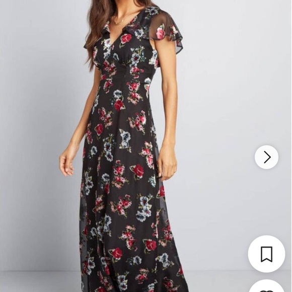 Anna Sui Dresses & Skirts - Anna Sui Black Floral maxi Dress